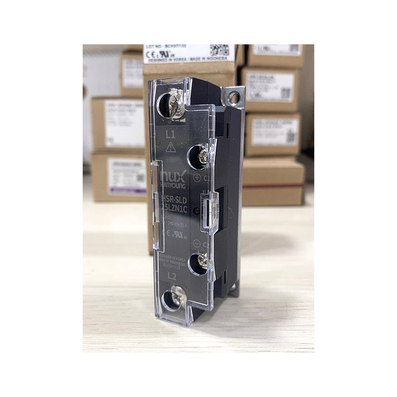 Relay bán dẫn 1 pha cao cấp Hanyoung Nux HSR-SL Series. Thân siêu mỏng, Tiêu chuẩn CE, UL, RoHS2
