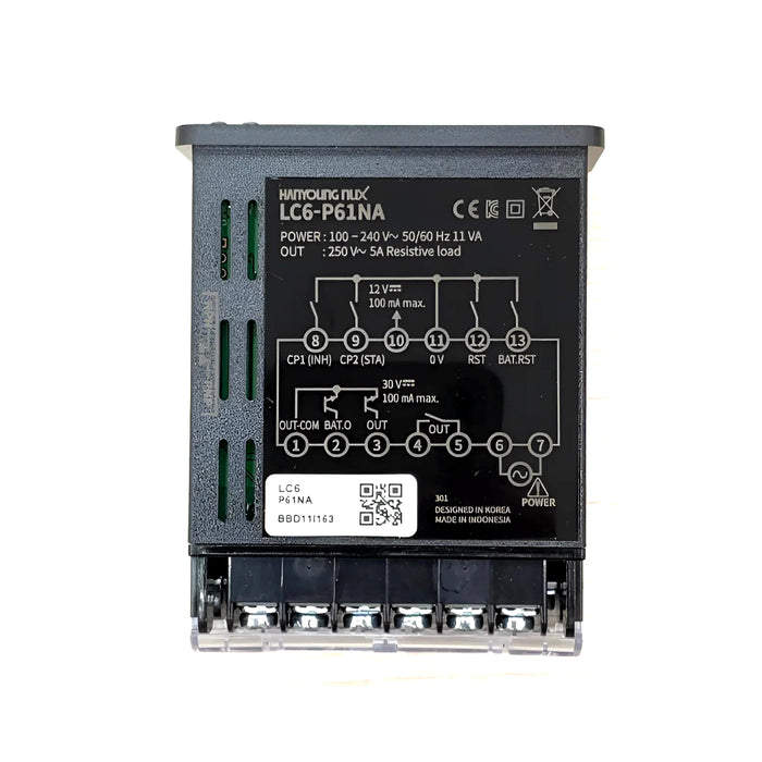 Bộ đếm số và định thời gian màn hình kỹ thuật số Hanyoung Nux LC Series. Tiêu chuẩn CE, KC, IP66