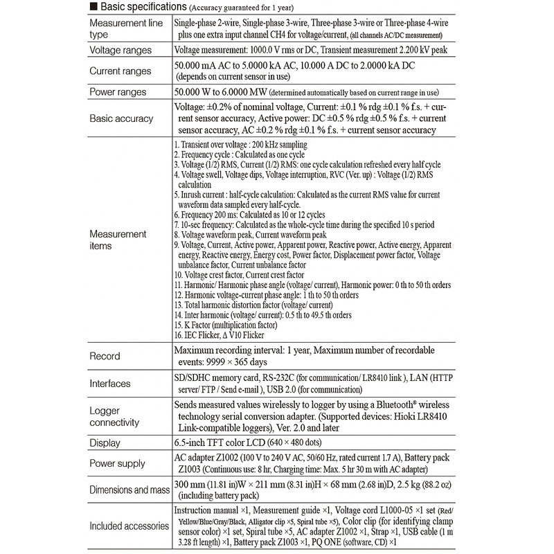 Thiết bị phân tích chất lượng nguồn điện Hioki PQ3100 True RMS, màn hình LCD 6.5 inch, có nhiều cổng kết nối LAN, USB, RS-232C