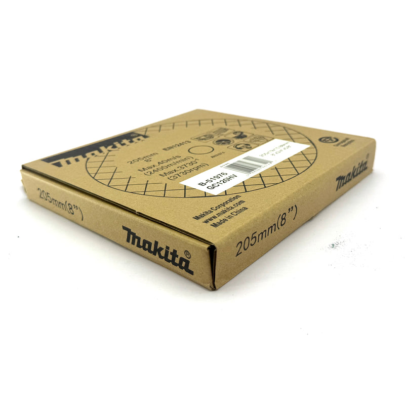 Đá mài kim loại màu 205mm ( 8 inch ) Makita dày 19mm, lỗ cốt 15.88 ( 5/8 inch ) tương thích với máy mài 2 đá ( Cấp 3 sao )