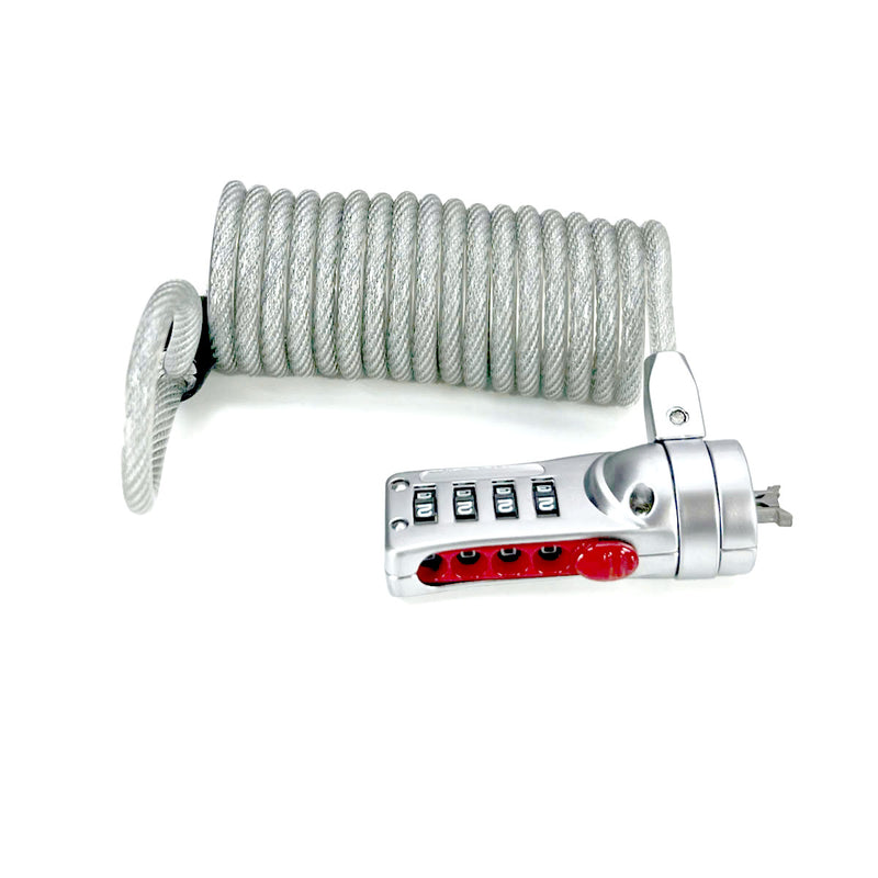 Ổ khóa dây 4 cọc số khóa laptop Master Lock 2120EURD cao cấp, dây cáp thép dài 1.8m được bọc nhựa vinyl
