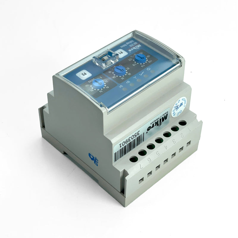 Relay Mikro MX-210 bảo vệ mất pha, ngược pha, quá áp, thấp áp và mất dây trung tính gắn trên thanh ray