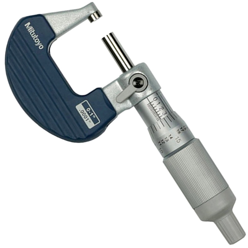 Panme đo ngoài cơ bản Mitutoyo Series 102 - Ratchet Thimble Micrometer. Dòng cải tiến với bánh cóc trên ống xoay