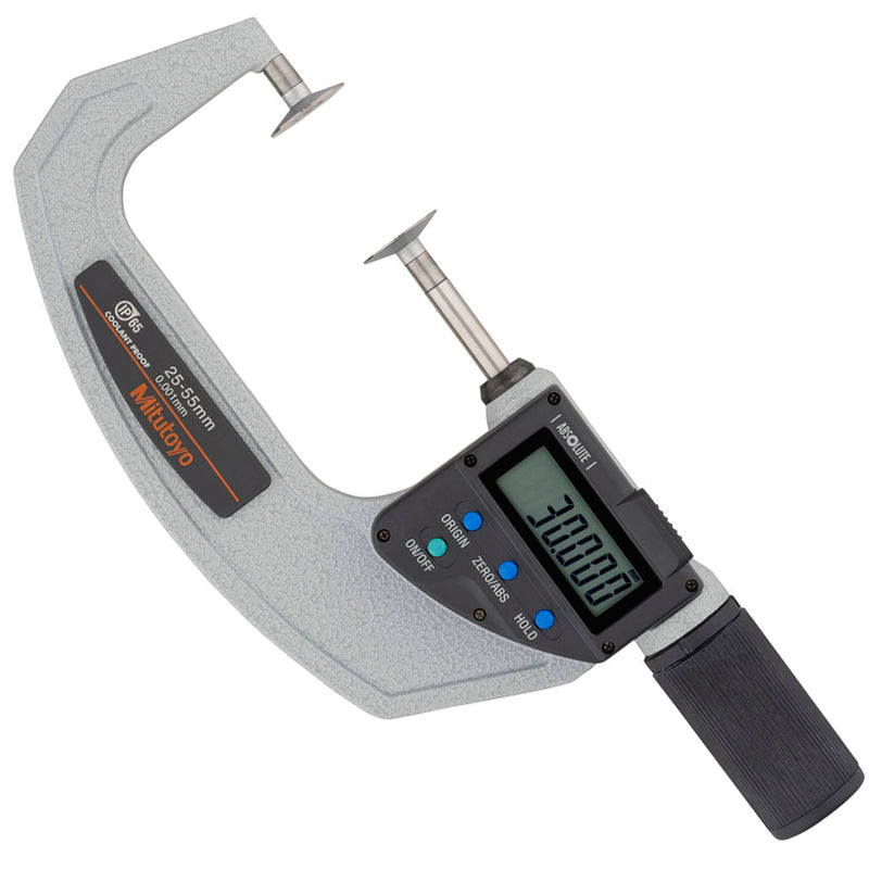 Panme điện tử Mitutoyo Series 369 - Quickmike Disc Micrometers, Non-Rotating Spindle. Hàm kẹp đĩa đo nhanh, trục đo không xoay. Có cổng SPC xuất dữ liệu