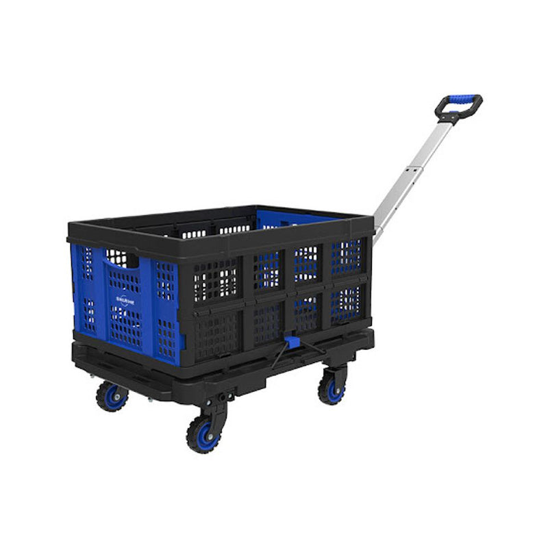 Xe đẩy hàng Nikawa, tải trọng 136kg, kích thước mặt sàn 600mm x 450mm, loại có 4 bánh xe, chất liệu nhựa cao cấp