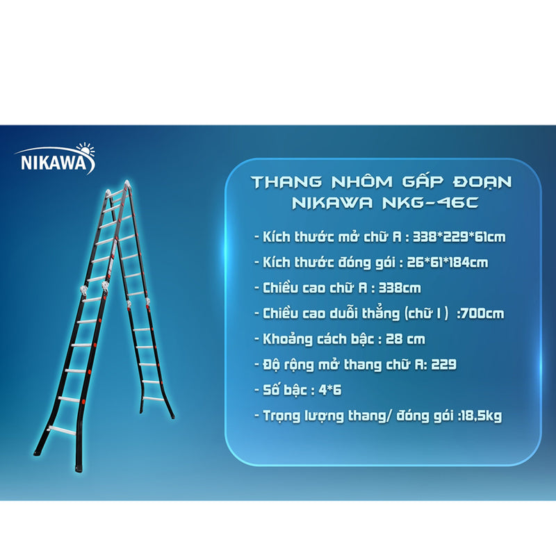 Thang nhôm gấp 4 đoạn Nikawa NKG Series