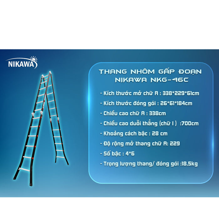 Thang nhôm gấp 4 đoạn Nikawa NKG Series