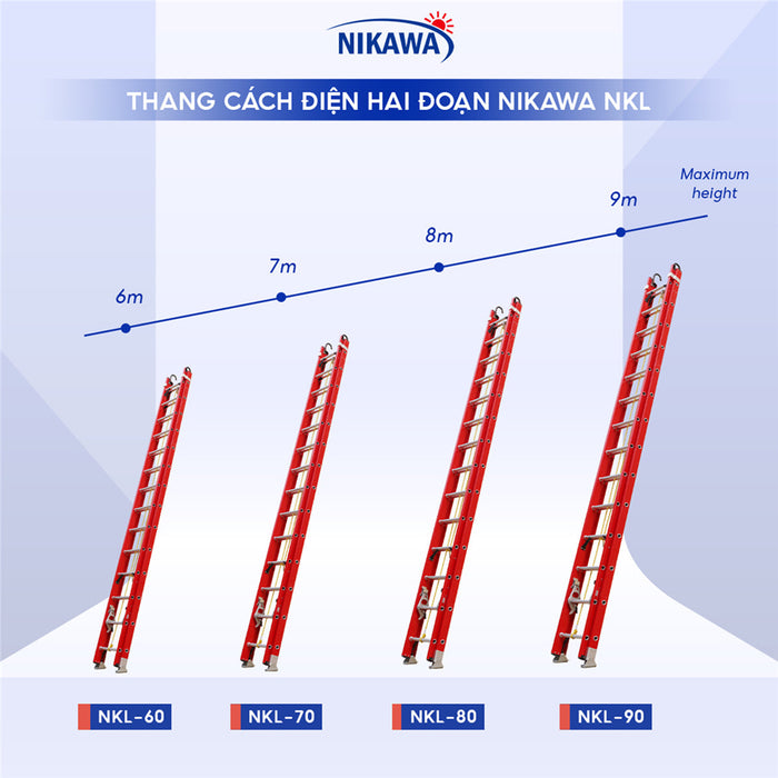 Thang trượt cách điện 2 đoạn và 3 đoạn Nikawa NKL