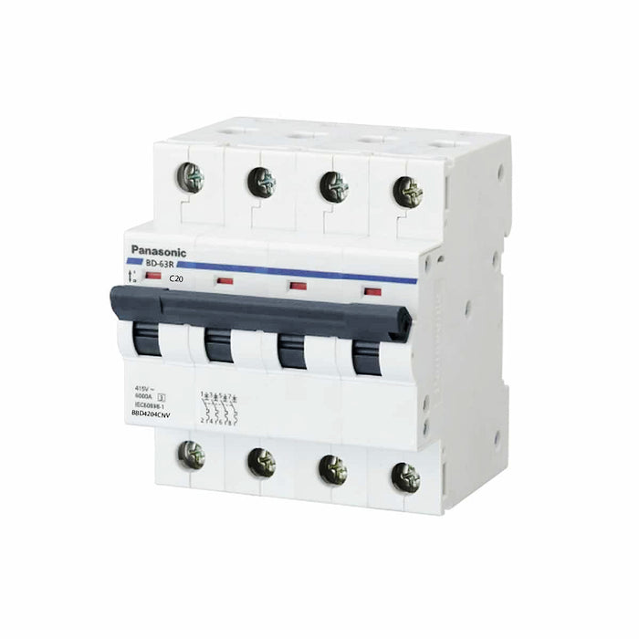 Cầu dao tự động MCB Panasonic, tải danh định từ 6A ~ 100A, dòng cắt từ 6kA ~ 10kA