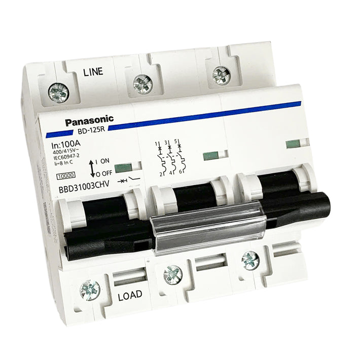 Cầu dao tự động MCB Panasonic, tải danh định từ 6A ~ 100A, dòng cắt từ 6kA ~ 10kA