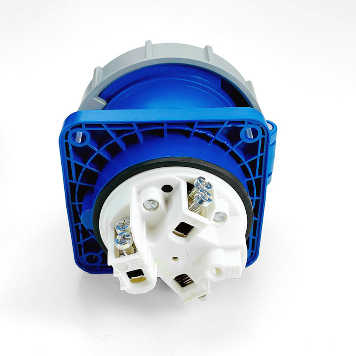 Ổ cắm công nghiệp PCE lắp âm, mặt thẳng, chịu tải cao từ 63A - 125A, 3 cực (2P+PE) điện áp 230V, kín nước tiêu chuẩn IP67