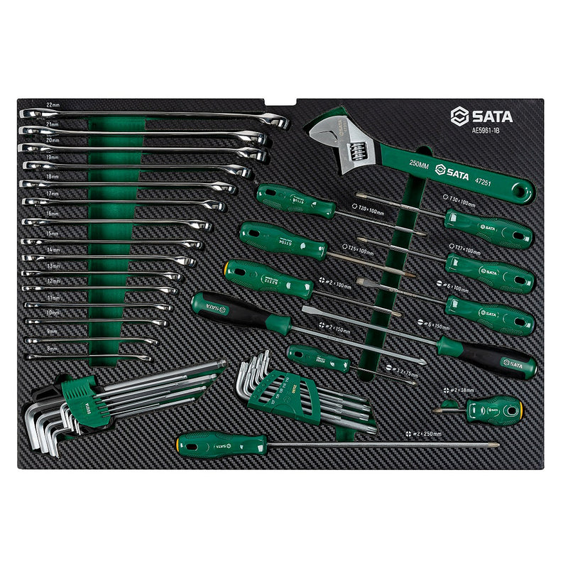 Bộ 3 khay dụng cụ sửa chữa và bảo trì ô tô 168 chi tiết SATA AE5961