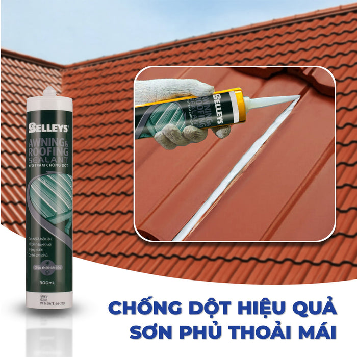 Keo silicone awning & roofing sealant chống dột mái tôn Selleys, trọng lượng 300g
