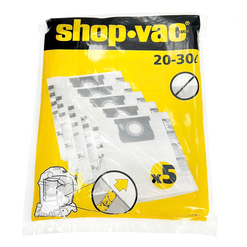Bộ 5 túi chứa bụi khô Shop-Vac 9066129 dung tích 20L - 30L
