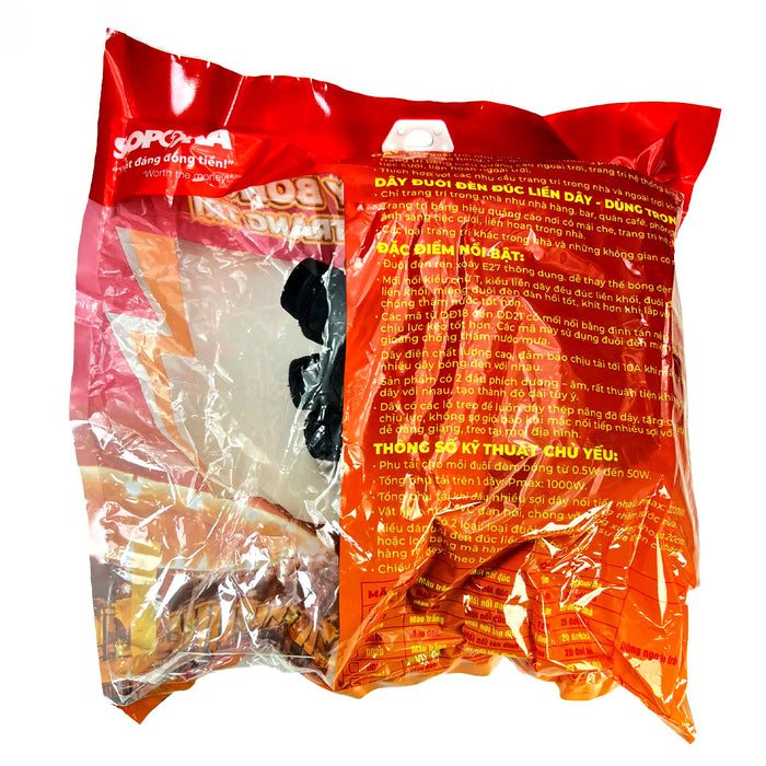 Dây đèn 10m 20 bóng thả SOPOKA đuôi đèn E27, công suất 1000W