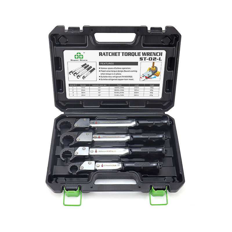 Bộ 4 cây cờ lê lực tự động Super Star ST-02-L, Cỡ 17mm, 22mm, 26mm, 29mm chuyên dùng cho thợ điện lạnh