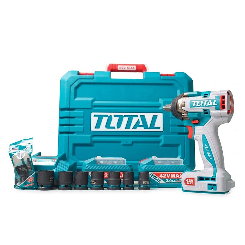 Máy siết bu lông Total TIWLI42602 dùng Pin 42V, cốt 1/2 inch