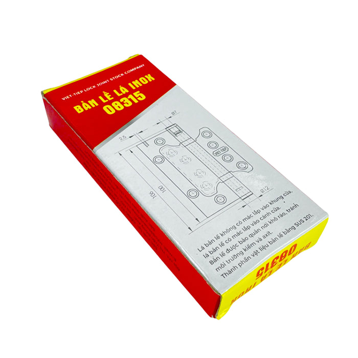 Bản lề âm dương Việt tiệp, vật liệu Inox 201 hoặc thép sơn tĩnh điện