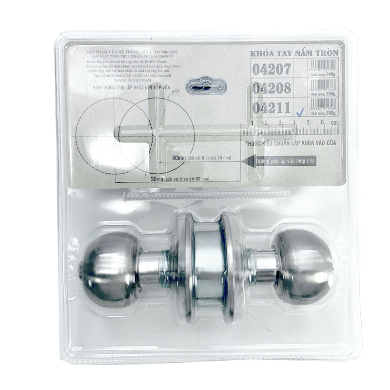 Khóa cửa tay nắm tròn Việt Tiệp 04211