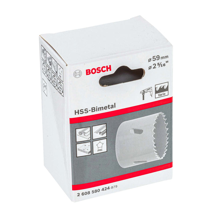 Mũi khoét lỗ Bosch dùng cho kim loại, đường kính từ 32mm - 68mm, dài 44mm, vật liệu thép HSS