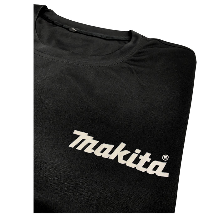 Áo đồng phục Makita không có cổ, tay ngắn, vải thun lạnh cao cấp, co giãn 4 chiều