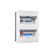 Tủ điện âm tường mặt nhựa có đèn báo Chint NX8 lắp được từ 5 ~ 24 đường (5~24 module). Tiêu chuẩn CE