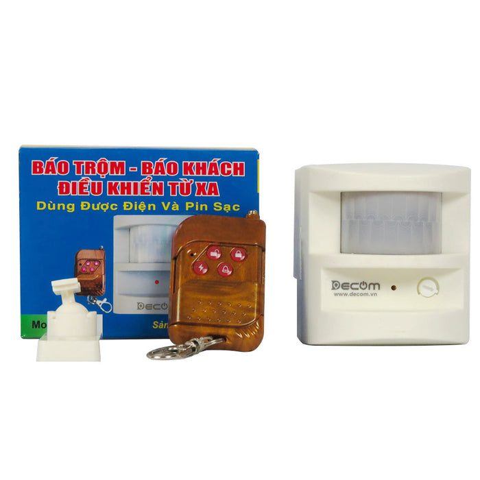 Thiết bị báo trộm, báo khách hồng ngoại Decom X-10 có điều khiển từ xa, cự ly quét từ 6m -10m