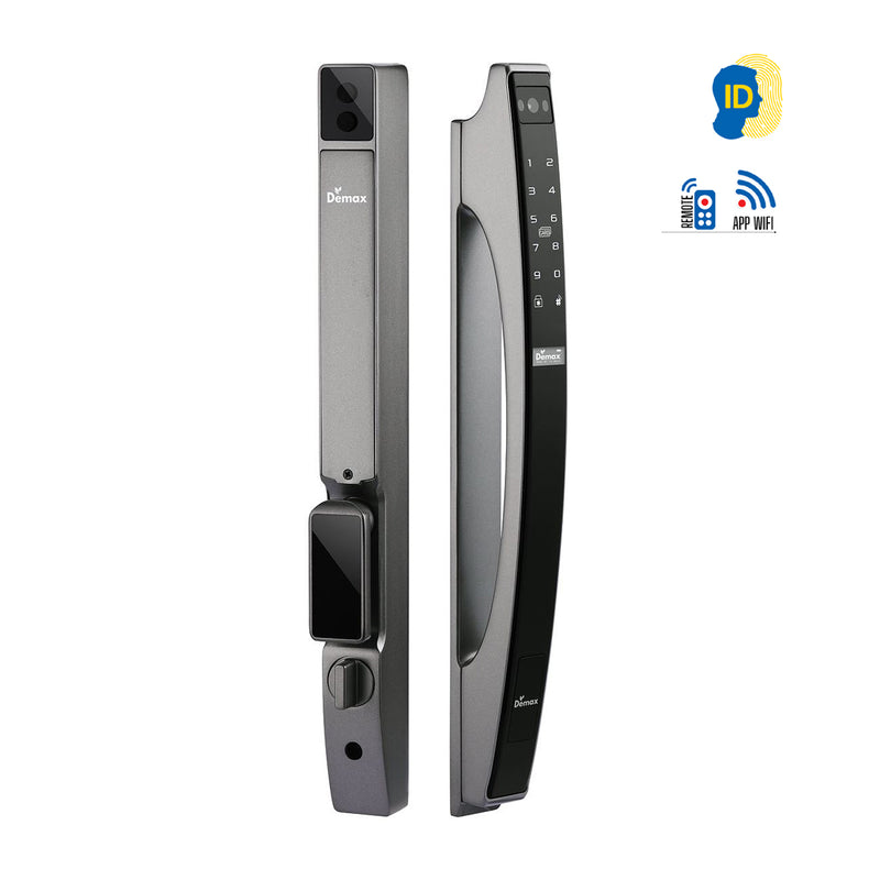 Khóa cửa thông minh cao cấp chống nước IP56 Demax EL902, nhận diện khuôn mặt Face ID-3D mở khóa bằng Wifi, dành cho cửa nhôm, sắt, inox