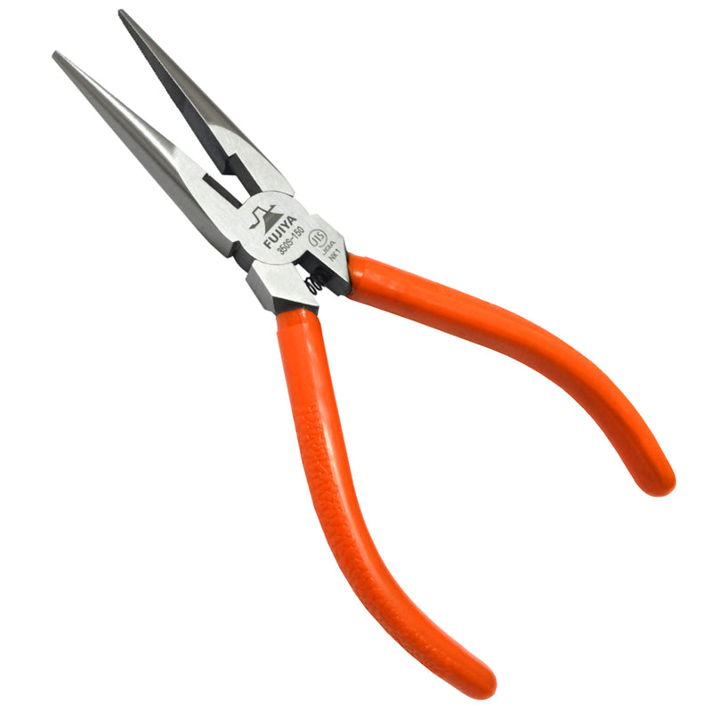 Kìm mũi nhọn Fujiya 350S-125/150 Series kích thước từ 125mm - 150mm, có lò xo trợ lực. Tiêu chuẩn RoHS