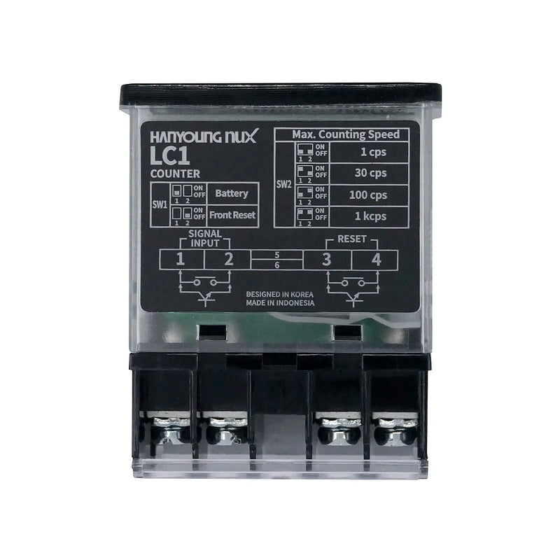 Bộ đếm số màn hình LCD Hanyoung Nux LC1 Series. Tiêu chuẩn CE, IP66