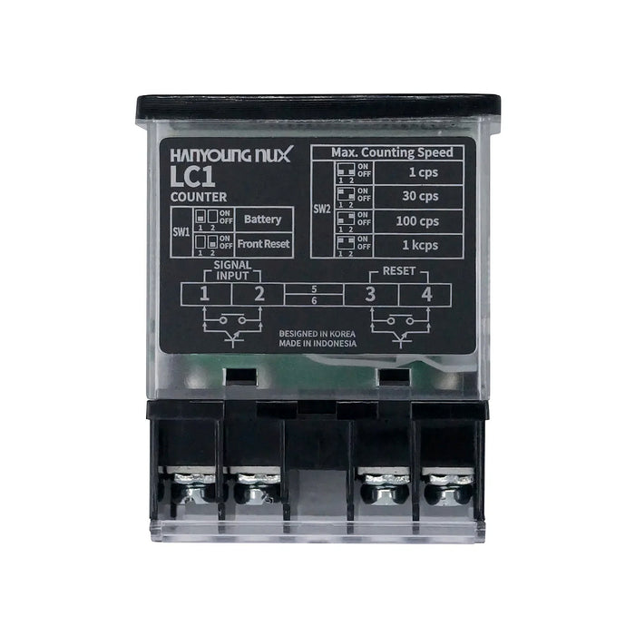 Bộ đếm số màn hình LCD Hanyoung Nux LC1 Series. Tiêu chuẩn CE, IP66