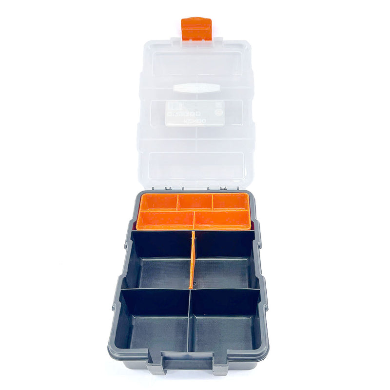 Hộp nhựa đựng đồ nghề 9 ngăn Kendo 90234, kích thước 155mm x 220mm x 60mm