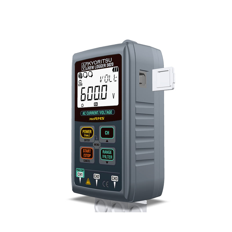 Thiết bị ghi dữ liệu điện áp và dòng điện Kyoritsu Kew 5020 True RMS, có cổng USB