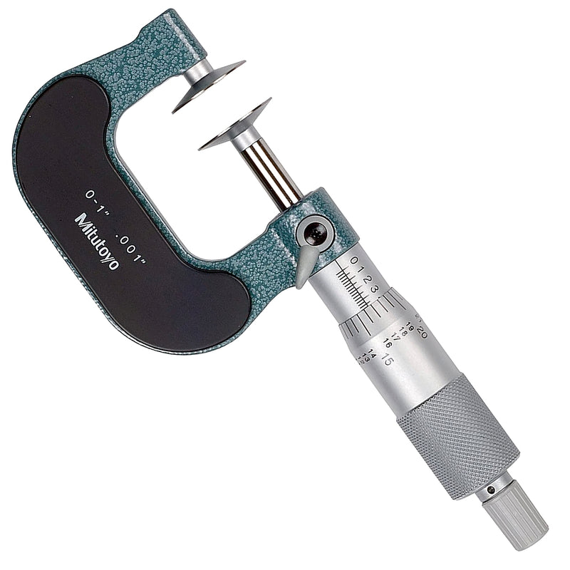 Panme Mitutoyo Series 123 - Disc Micrometers, đầu đo đĩa - đo bánh răng và rãnh hẹp