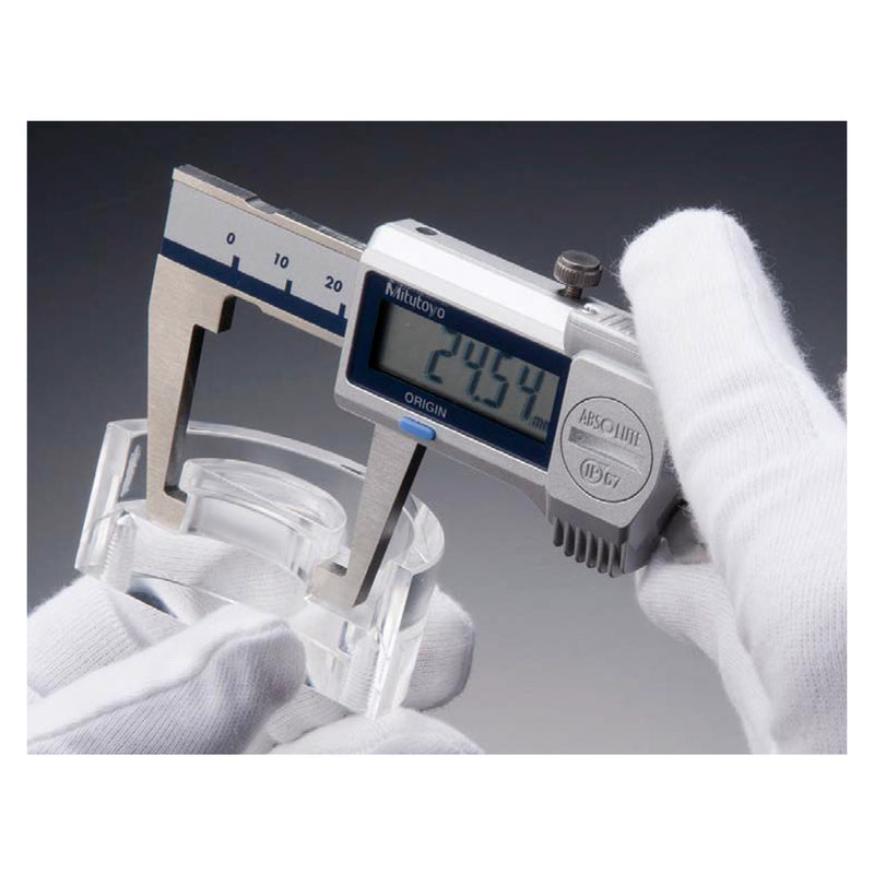 Thước kẹp điện tử Mitutoyo Series 573, ABSOLUTE Digimatic Neck Caliper, hàm kẹp cổ chai Neck Jaw, mũi vuông
