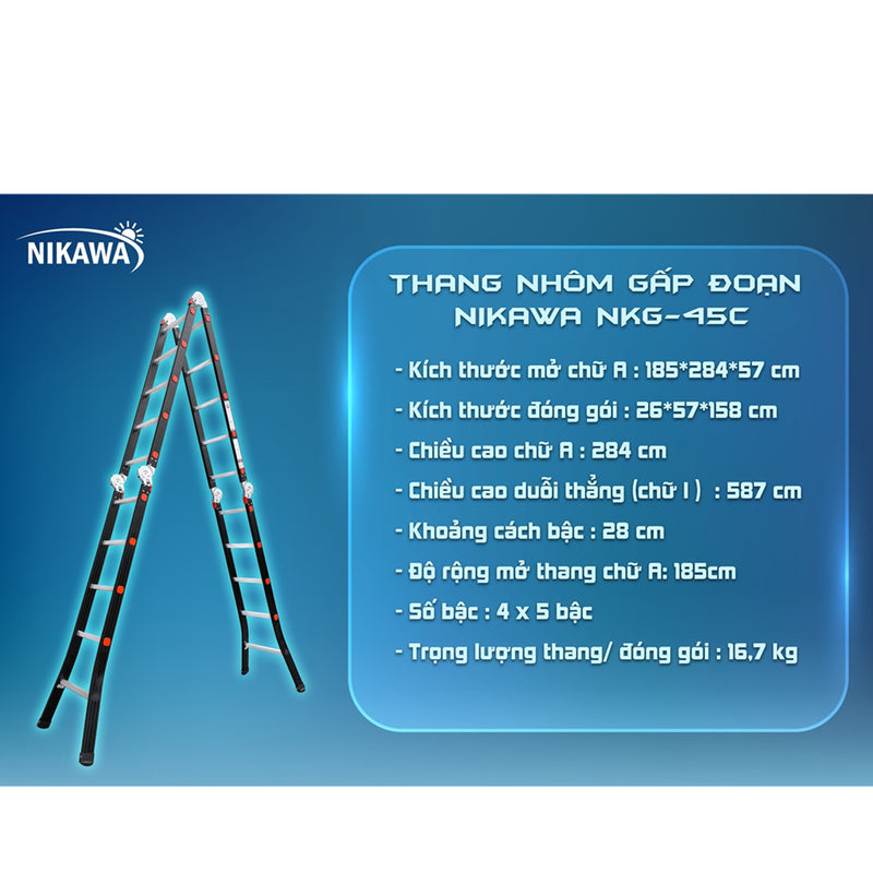 Thang nhôm gấp 4 đoạn Nikawa NKG Series