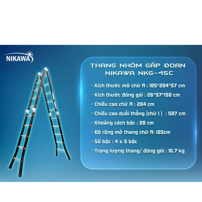 Thang nhôm gấp 4 đoạn Nikawa NKG Series