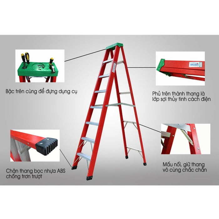 Thang nhôm chữ A cách điện Nikiwa NKJ