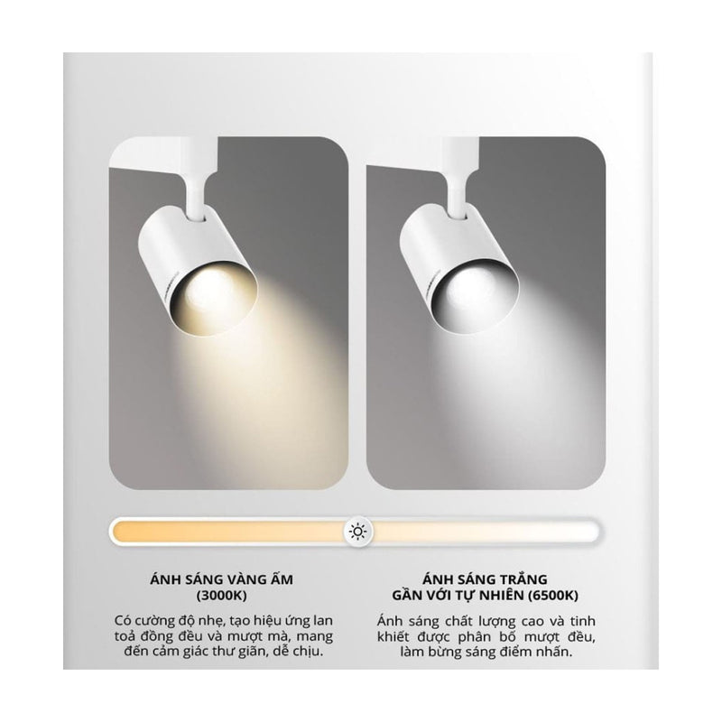 Đèn chiếu điểm gắn thanh ray Panasonic công suất 7W, có vỏ trắng và đen