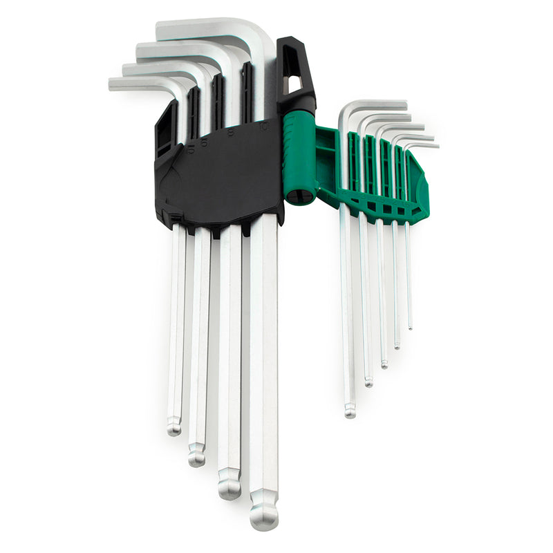 9 PCS EXTRA LONG POINT HEX KEY SET MM (CrV) SATA 09101A