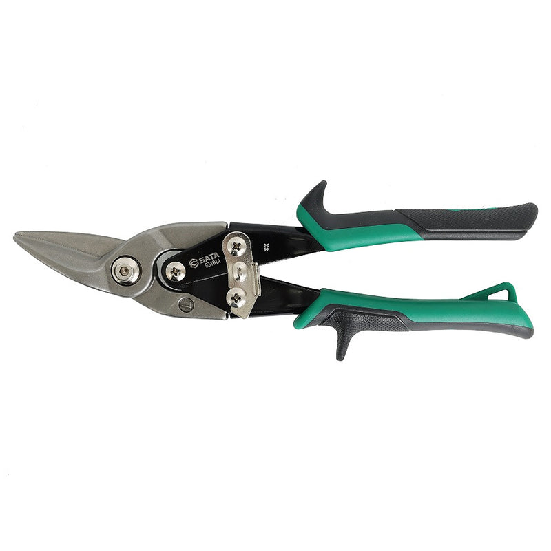 Kéo cắt tôn SATA 250mm - Cắt trái/phải, lưỡi Cr-V tôi cứng, tay cầm chống trượt, khóa an toàn