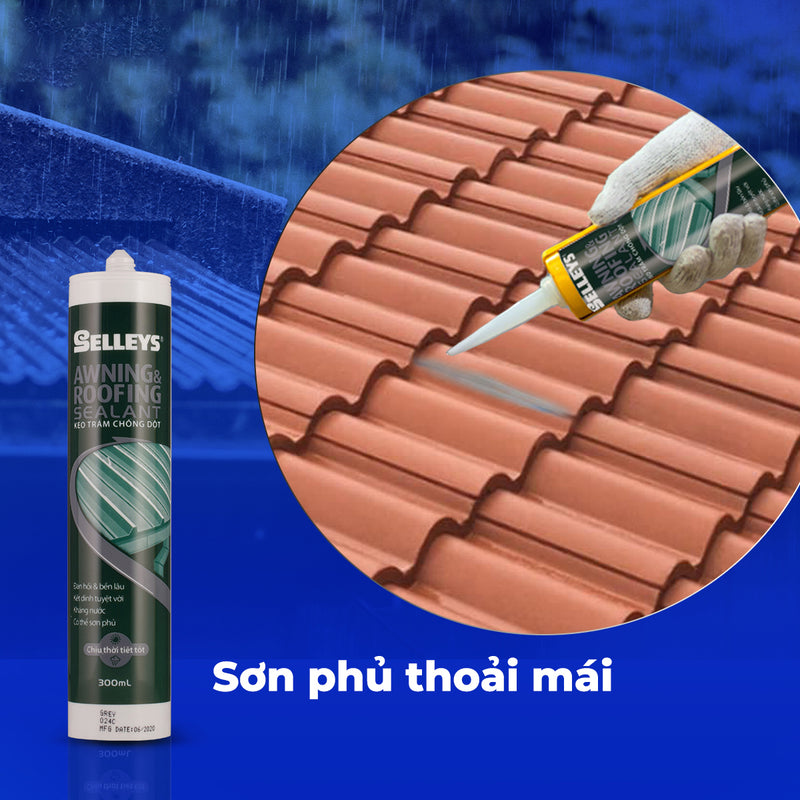 Keo silicone awning & roofing sealant chống dột mái tôn Selleys, trọng lượng 300g
