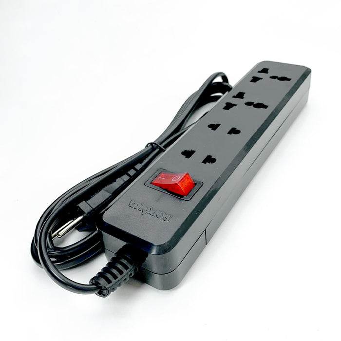 Ổ cắm nối dài, có lõi sứ chống cháy, công suất 1200W 4 cổng, có công tắc nguồn (màu đen) SOPOKA 4X