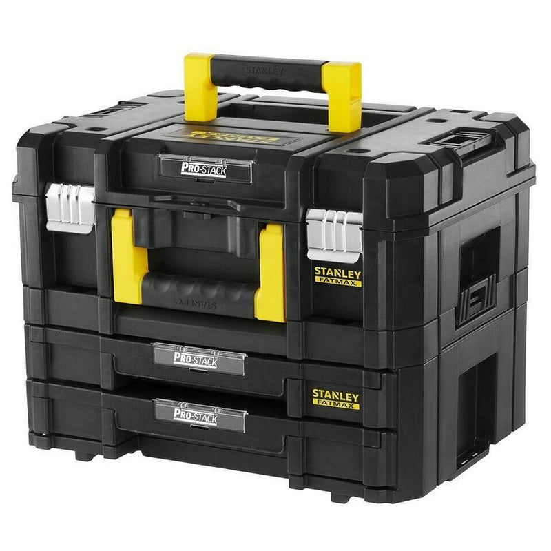Bộ hộp đựng dụng cụ combo FATMAX PRO-STACK Stanley FMST1-71981 gồm hộp nông kèm 2 ngăn kéo