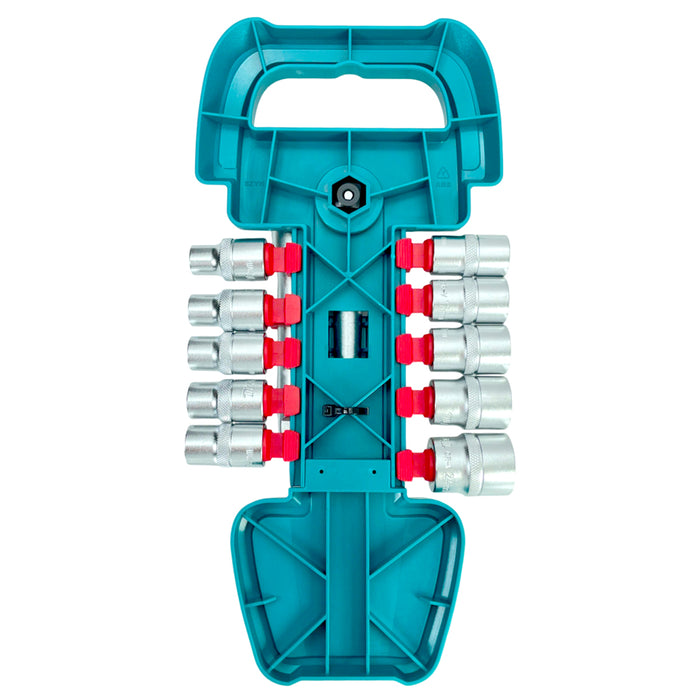 Bộ 12 cái socket (1/2 inch) & cần 2 chiều TOTAL THT141121