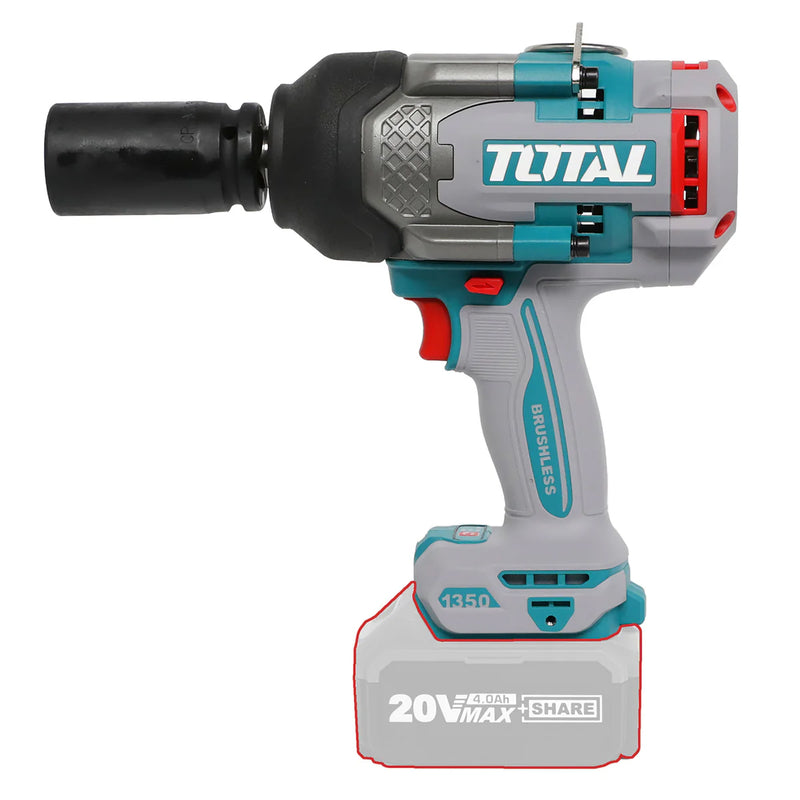 Máy siết bu lông cốt 3/4 inch không chổi than dùng Pin 20V Total