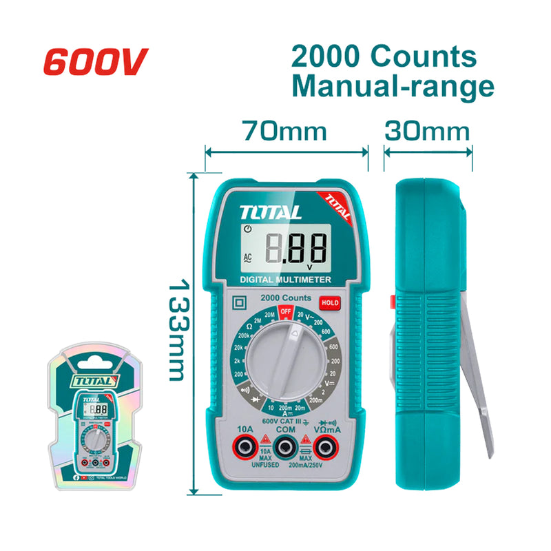 Đồng hồ vạn năng đo dòng AC/DC kỹ thuật số Total TMT5360011 True RMS