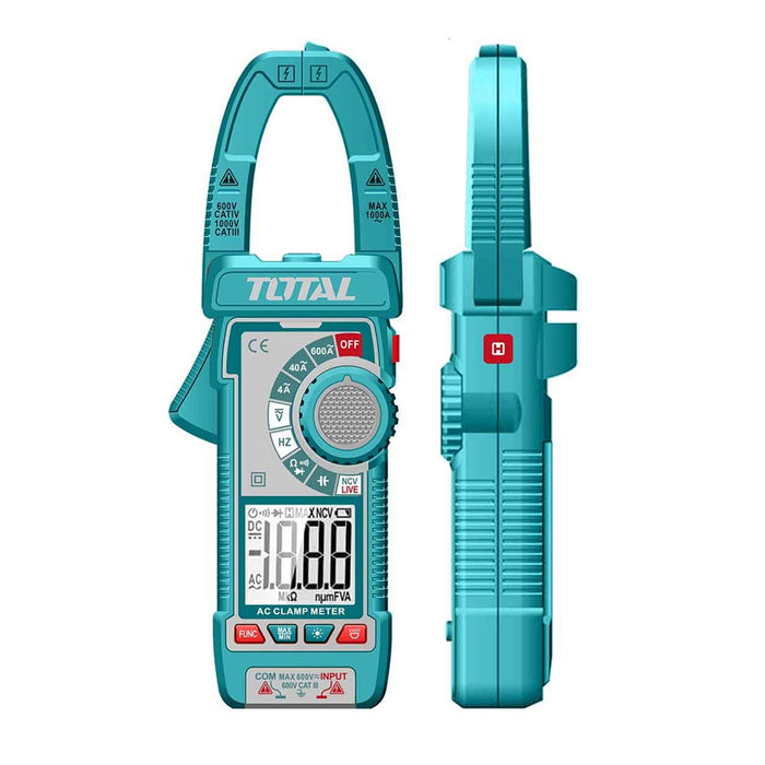 Ampe kìm đo dòng AC kỹ thuật số Total TMT7610001 True RMS, dải đo 60A - 1000A, đo nhiệt độ từ -40°C - 1000°C , màn hình hiển thị màu VA