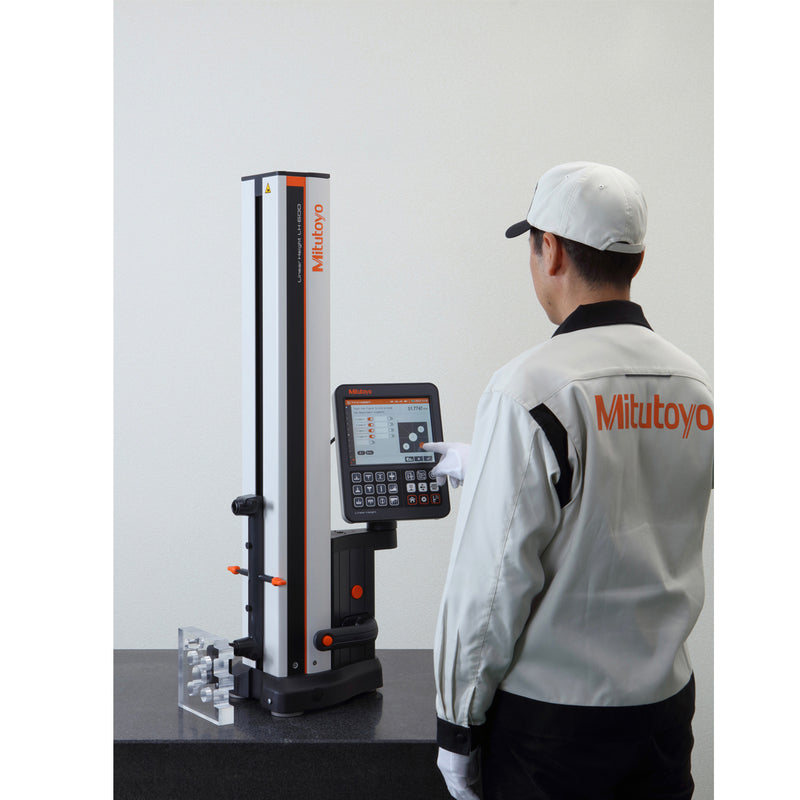 Mitutoyo LH-600 Linear Height Gauge with touch screen control and operator.