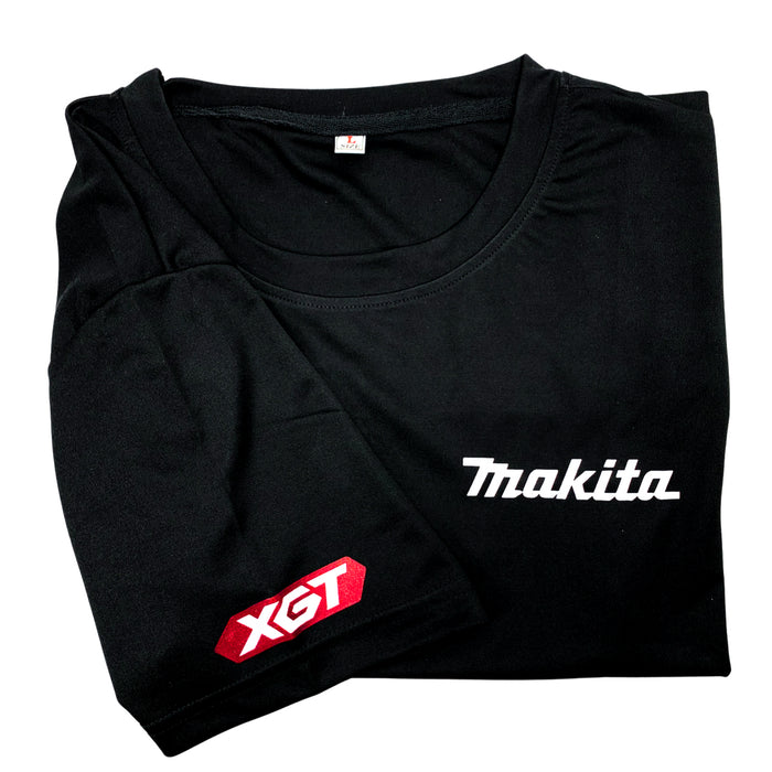 Áo đồng phục Makita không có cổ, tay ngắn, vải thun lạnh cao cấp, co giãn 4 chiều